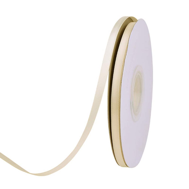 Ribest 1/4 inch Double Face Ivory Satin Ribbon Thin for Crafts Gift Wrapping Wedding Decoration 50 Yards - Image 1